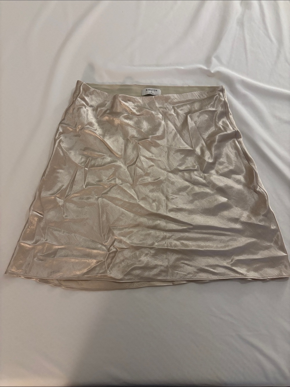 Babaton Satin Mini Skirt in Champagne Blush